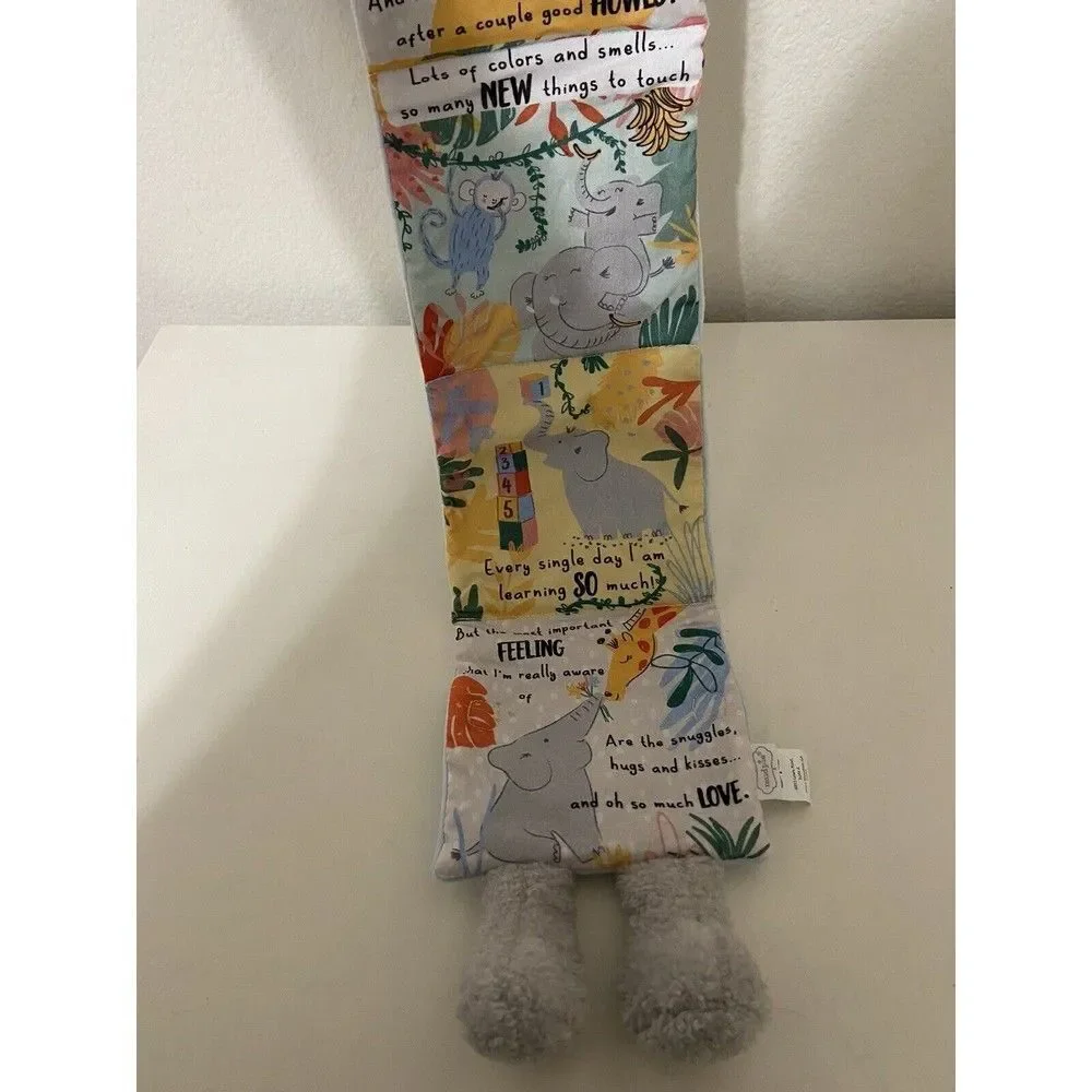 Mud Pie Reading Pals Blue Elephant Plush Soft Book NWT